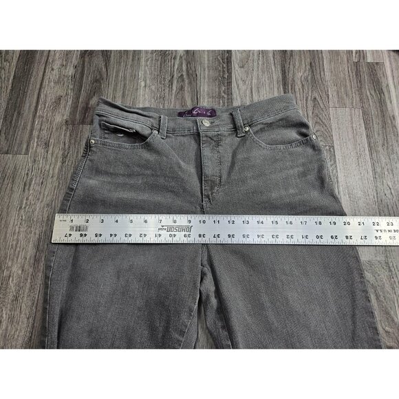(3/$35) Gloria Vanderbilt Jeans Womens 8 Gray Amanda Average Denim Straight Leg - Picture 9 of 12